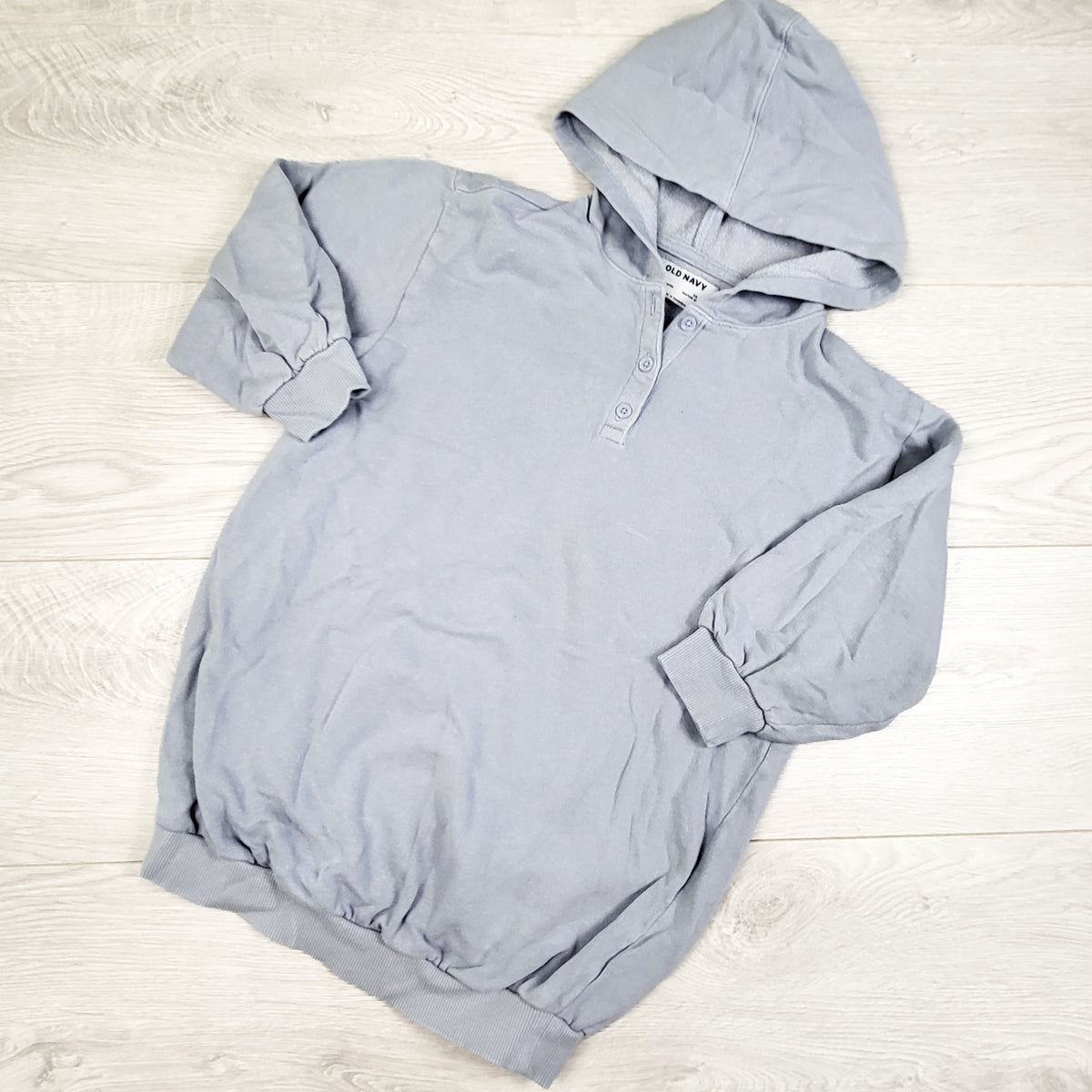 Old Navy blue hooded sweatshirt dress. Size 5T