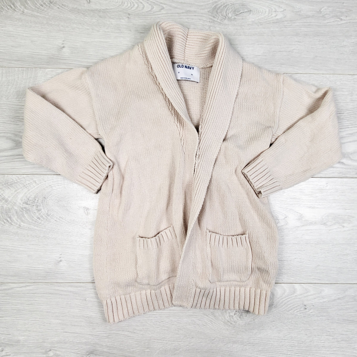 Old Navy pinky-beige cardigan sweater. Size 5T