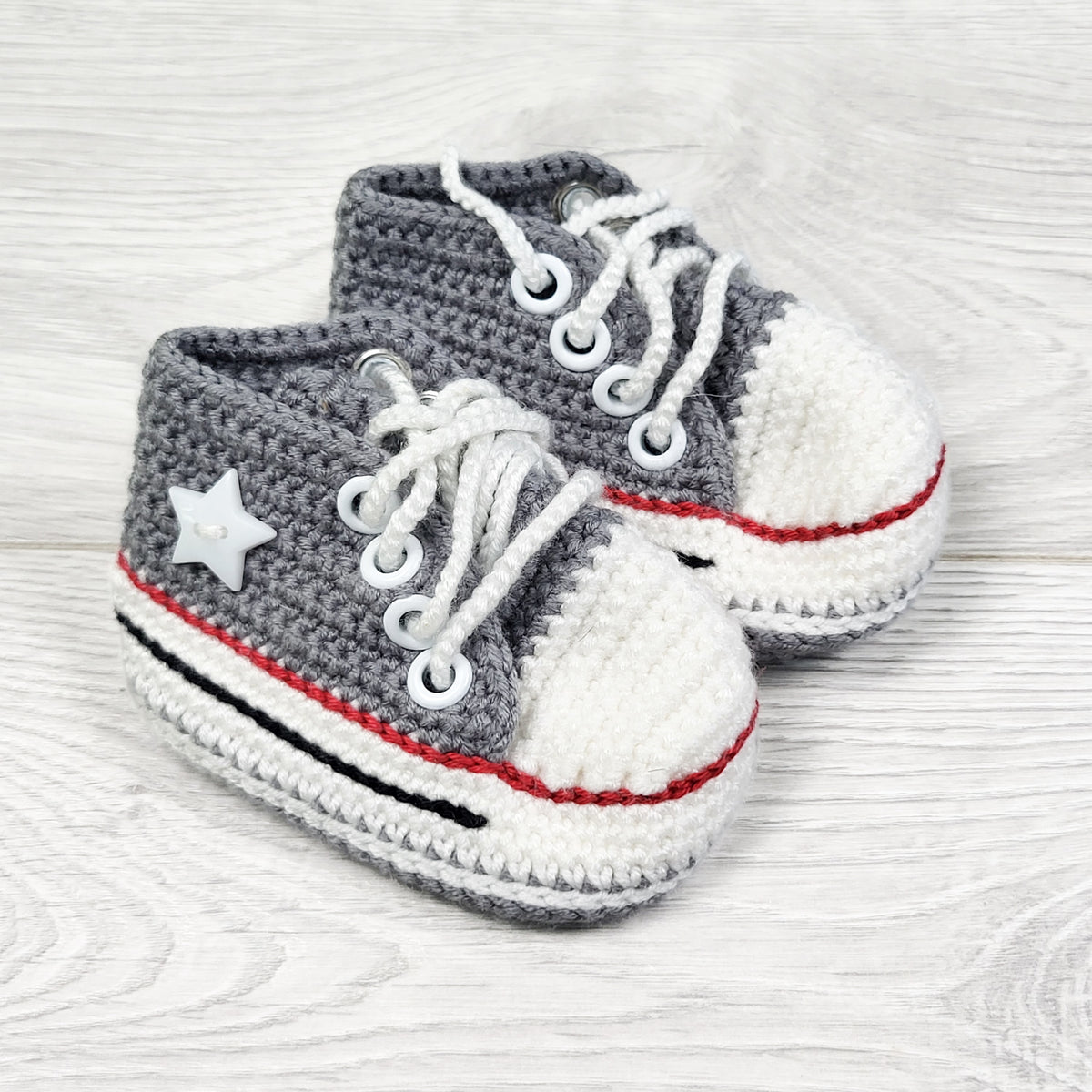 Handmade knit baby slippres.  Approx 0-6 months