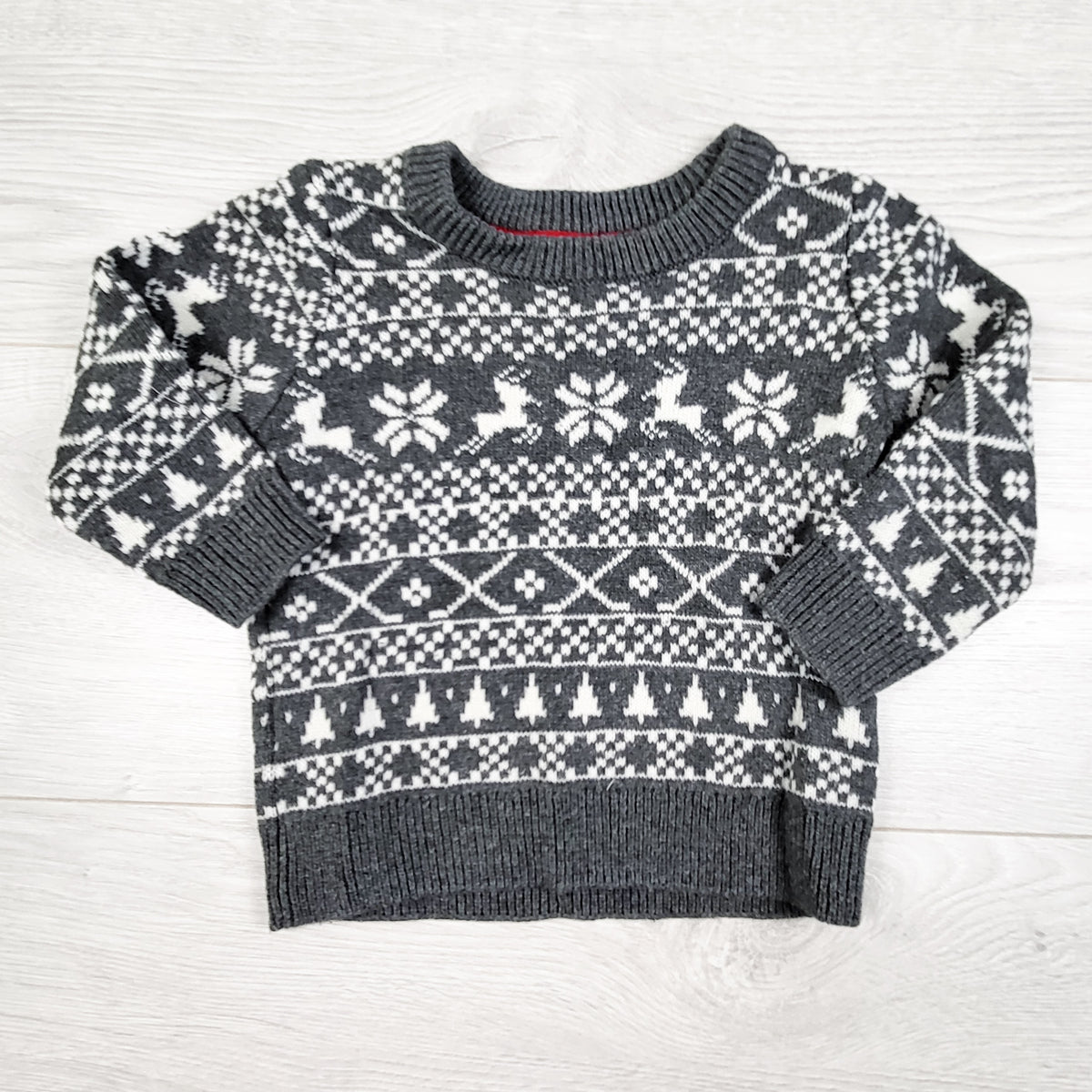 George grey patterned pullover sweater. Size 12-18 months