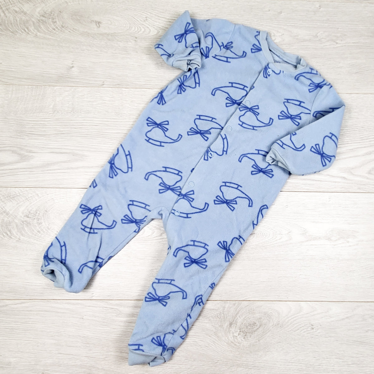 Joe light blue zippered fleece helicopter sleeper. Size 12-18 months