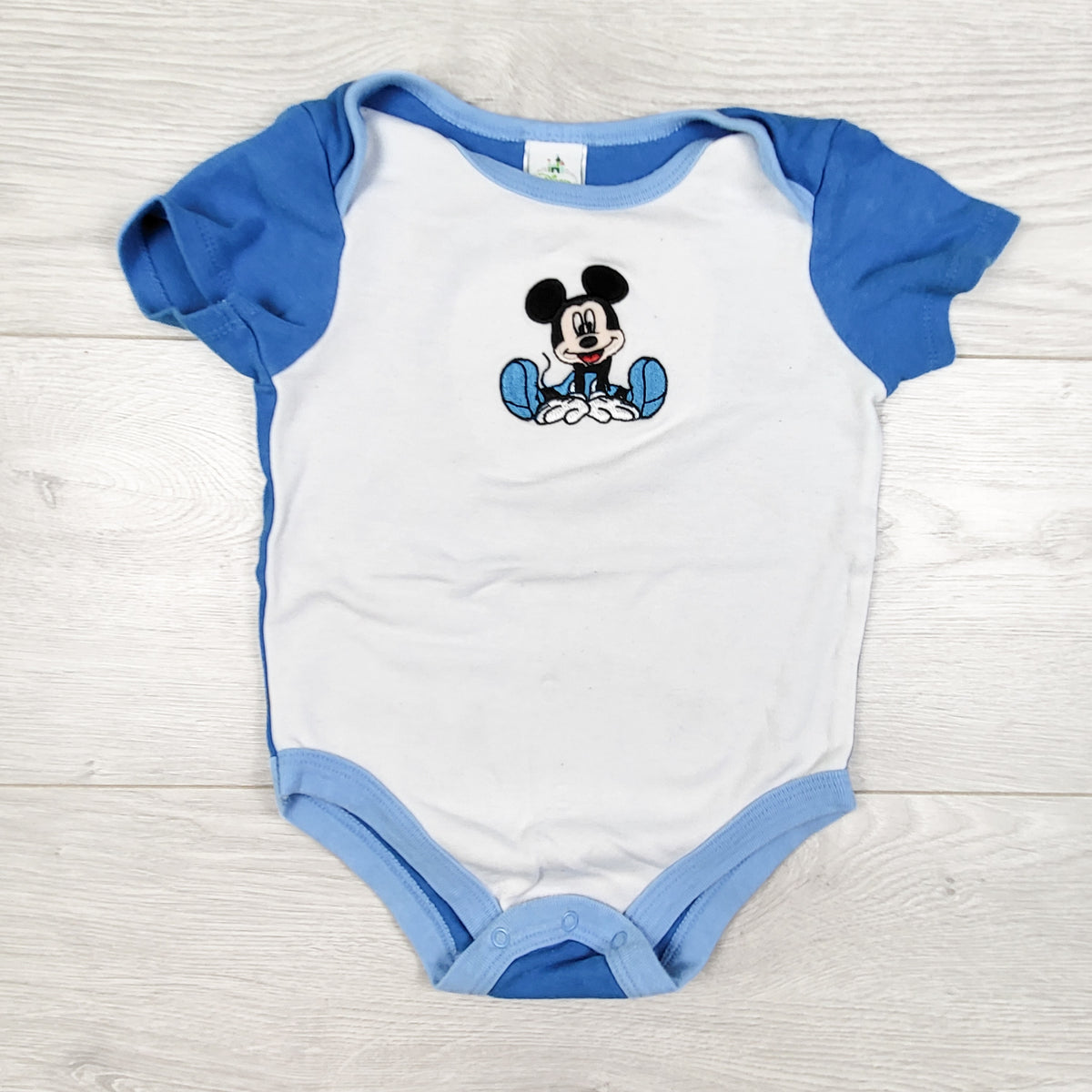 Disney white and blue Mickey Mouse bodysuit. Size 24 months