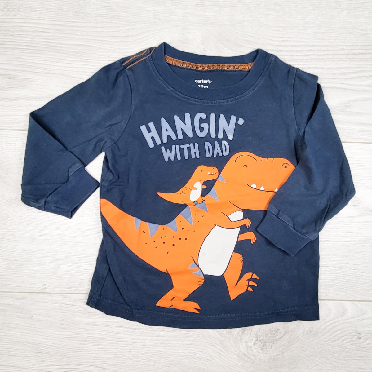 Carters blue "Hangin' With My Dad" dinosaur top. Size 12 months