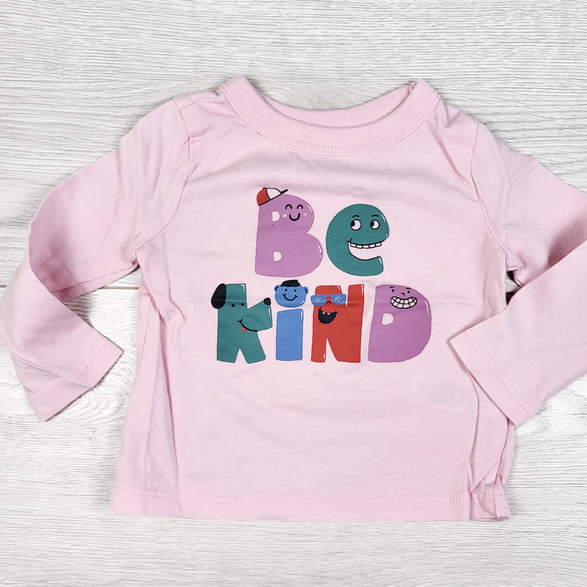 Joe Fresh pink "Be Kind" top. Size 6-12 months