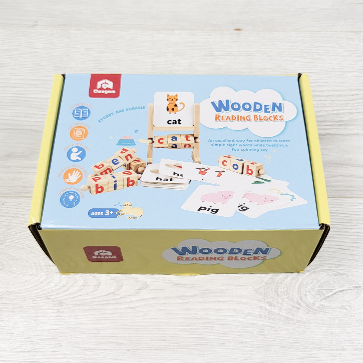 NEW - Coogam Wooden Reading Blocks Short Vowel Rods Spelling Game (sorry, no shipping)