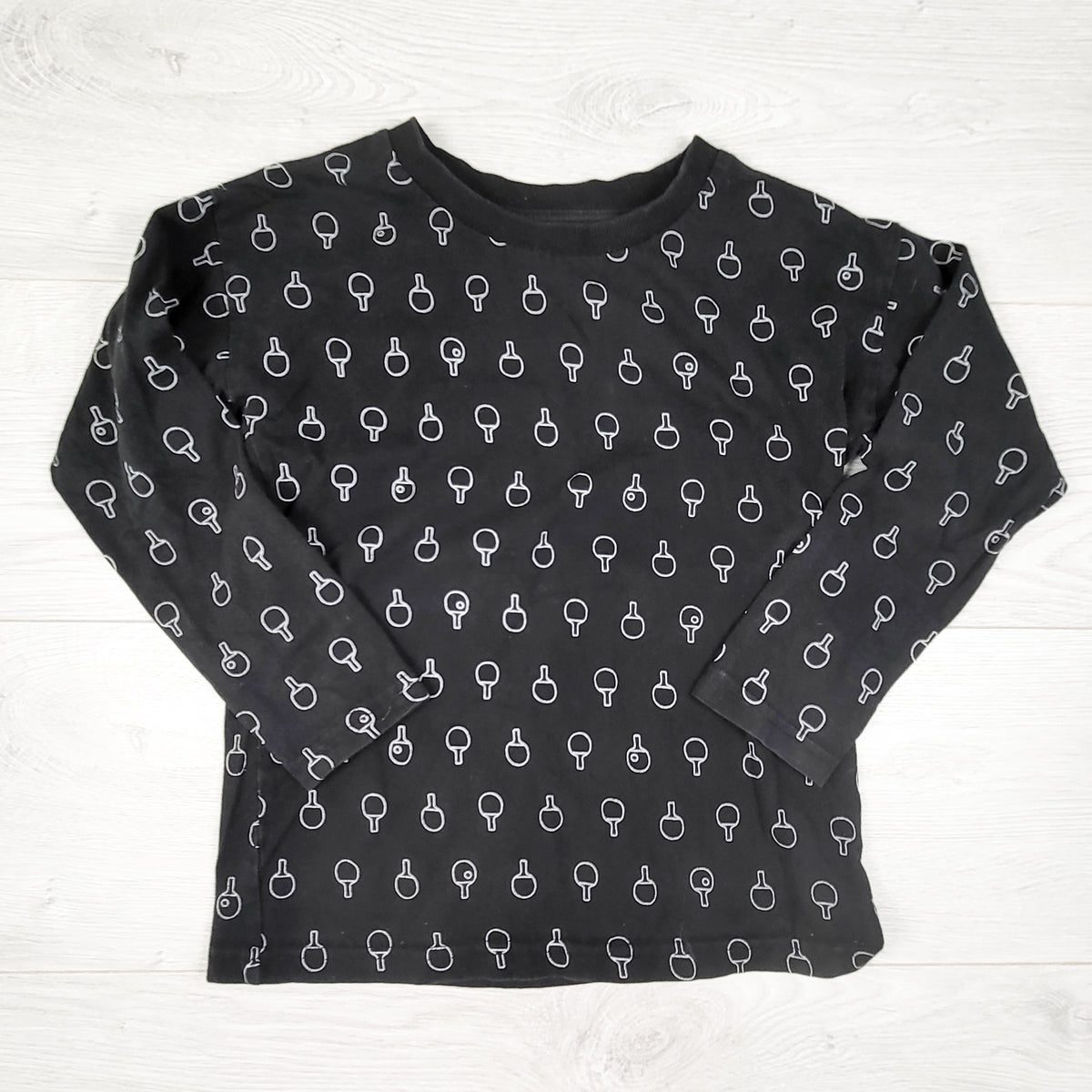 Three Likes long sleeve top with table tennis paddles. Size 7