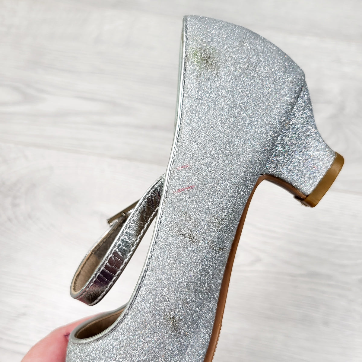 Gap silver glitter heels. Youth size 2.5 - 4. AS IS