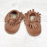 Minimoc brown soft soled leather shoes. Infant size 3