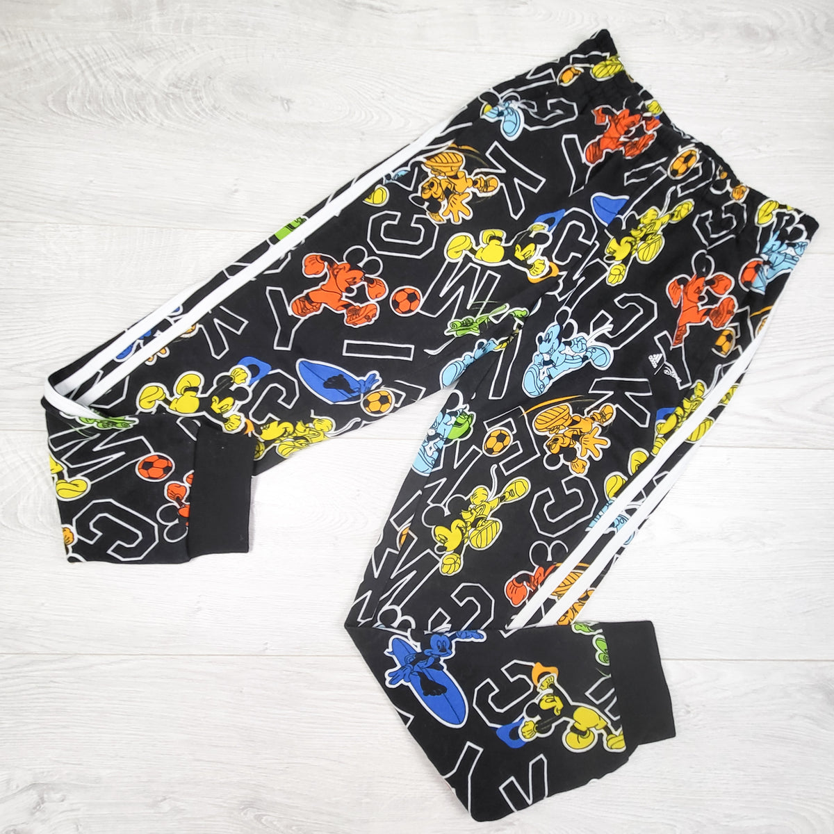 Disney x Adidas black Mickey Mouse joggers. Size small