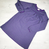 Hanna Andersson purple and green striped cotton dress. Size 150 (10/12)