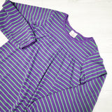 Hanna Andersson purple and green striped cotton dress. Size 150 (10/12)