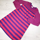 Hanna Andersson pink and purple striped cotton dress. Size 150 (10/12)