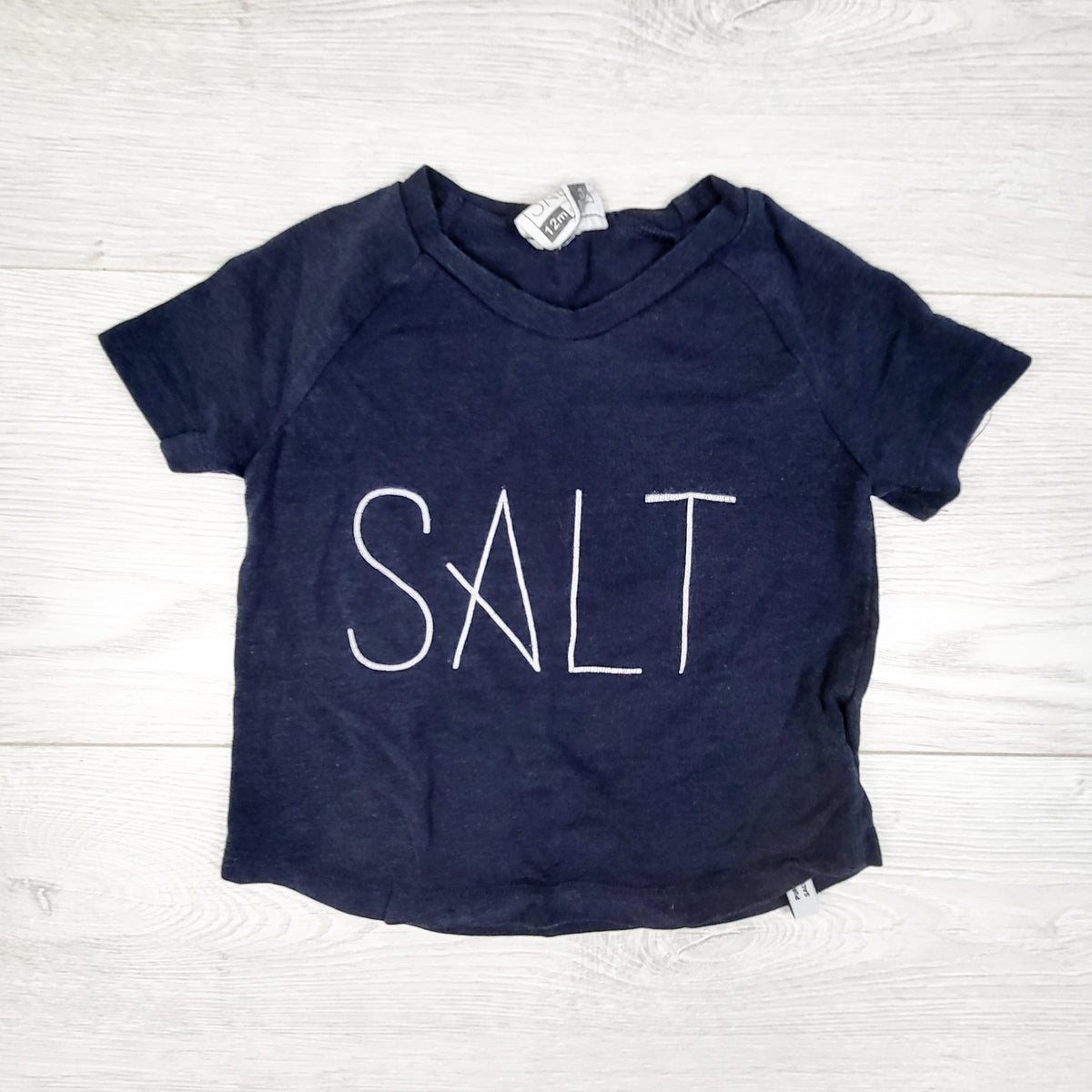 Salt Company navy t-shirt. Size 12 months - made in Canada