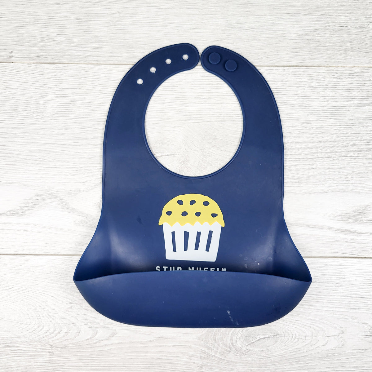 Bella Tunno navy "Stud Muffin" silicone bib