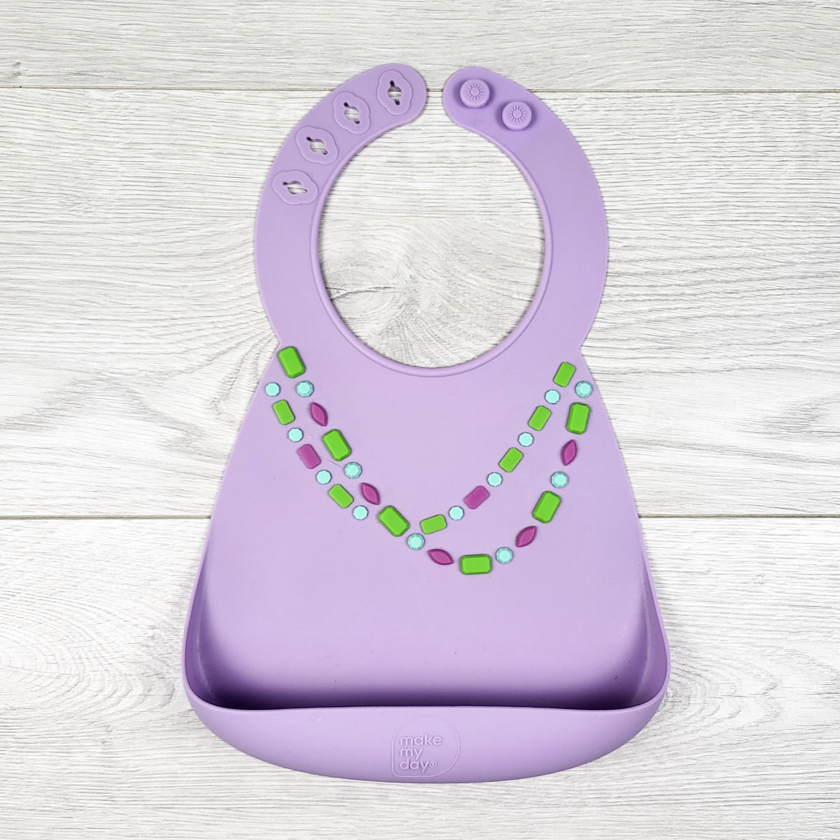 Make My Day purple silicone bib