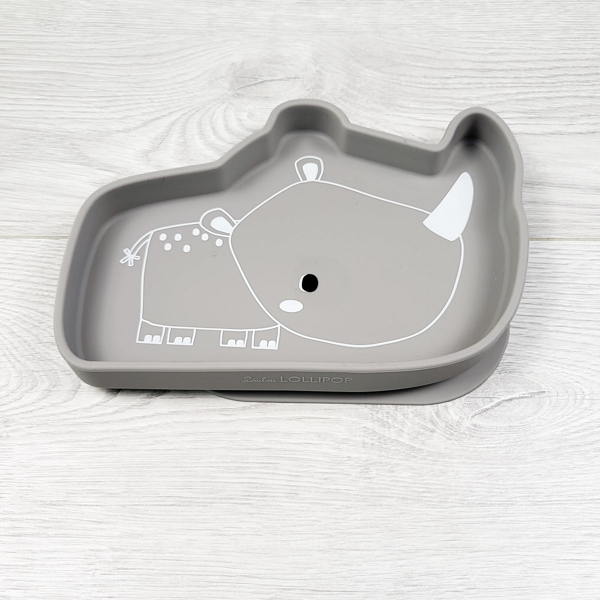 Loulou Lollipop "Rory Rhino" Silicone Suction Snack Plate
