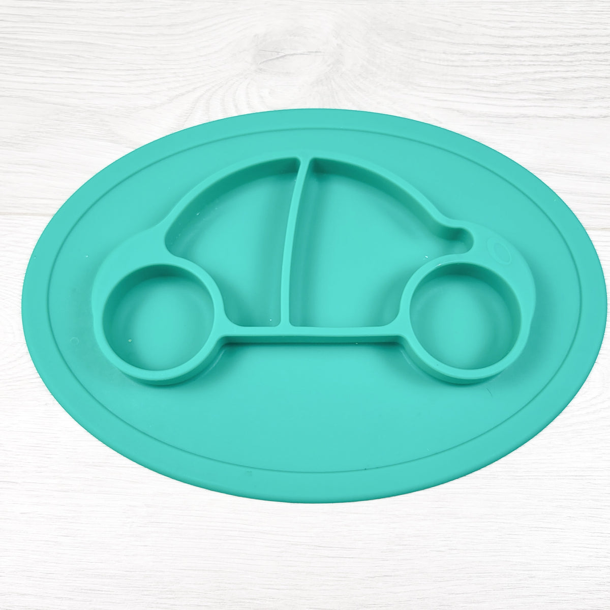 Slurries Baby Car-Shaped Silicone Divided Suction Mat Plate
