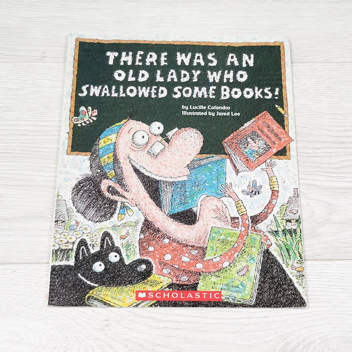 There Was an Old Lady Who Swallowed Some Books. Soft cover book