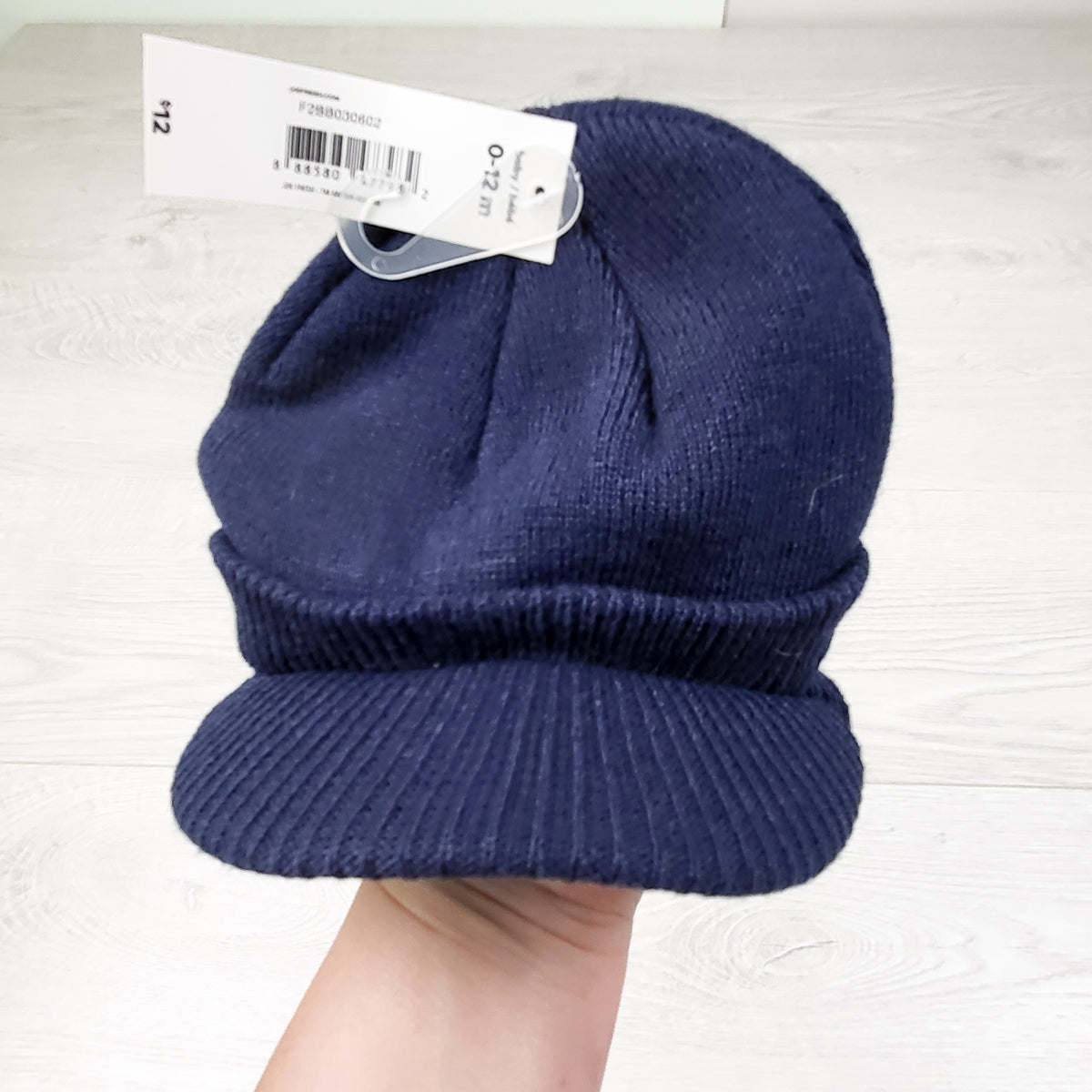 Joe navy knit cap. Size 0-12 months