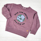 Tentree pinky-purple "Love the Planet You Live On" sweatshirt. Size 2T