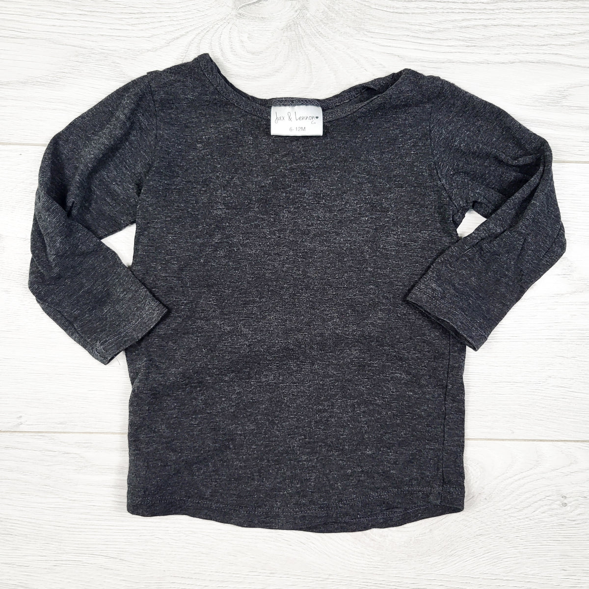 Jax and Lennon charcoal bamboo blend long sleeve top. Size 6-12 months