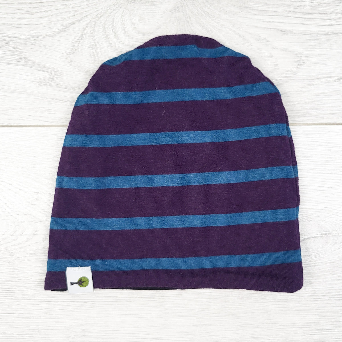 Toad in a Tree reversible bamboo beanie. Infant sized