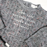 Miles Baby grey patterned "Snow Days" sweatshirt and hat. Size 12 months