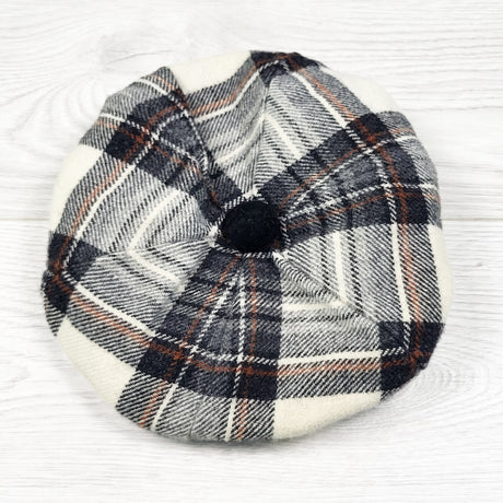 Plaid flannel Tam style hat (like a beret). Infant sized