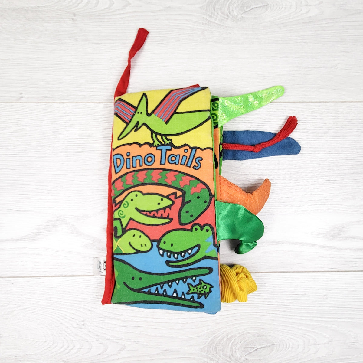 Jellycat Dino Tails cloth sensory book