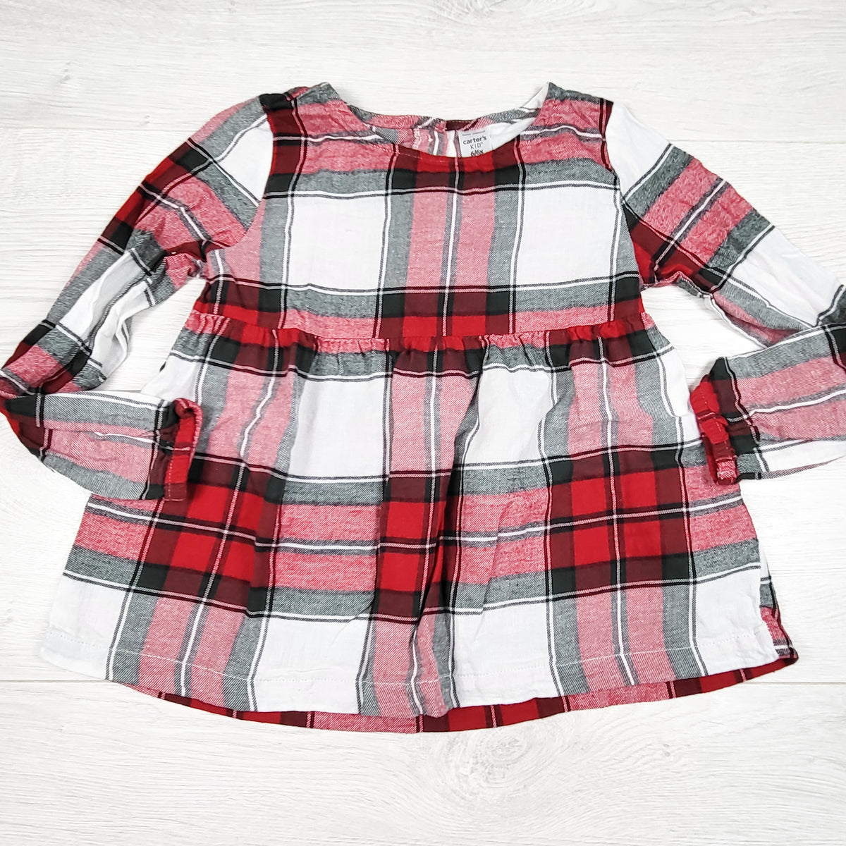 Carters red plaid top. Size 6/6X