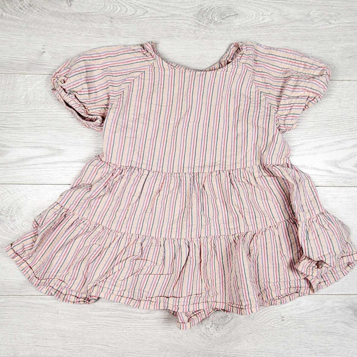 George pink striped tiered top. Size 8