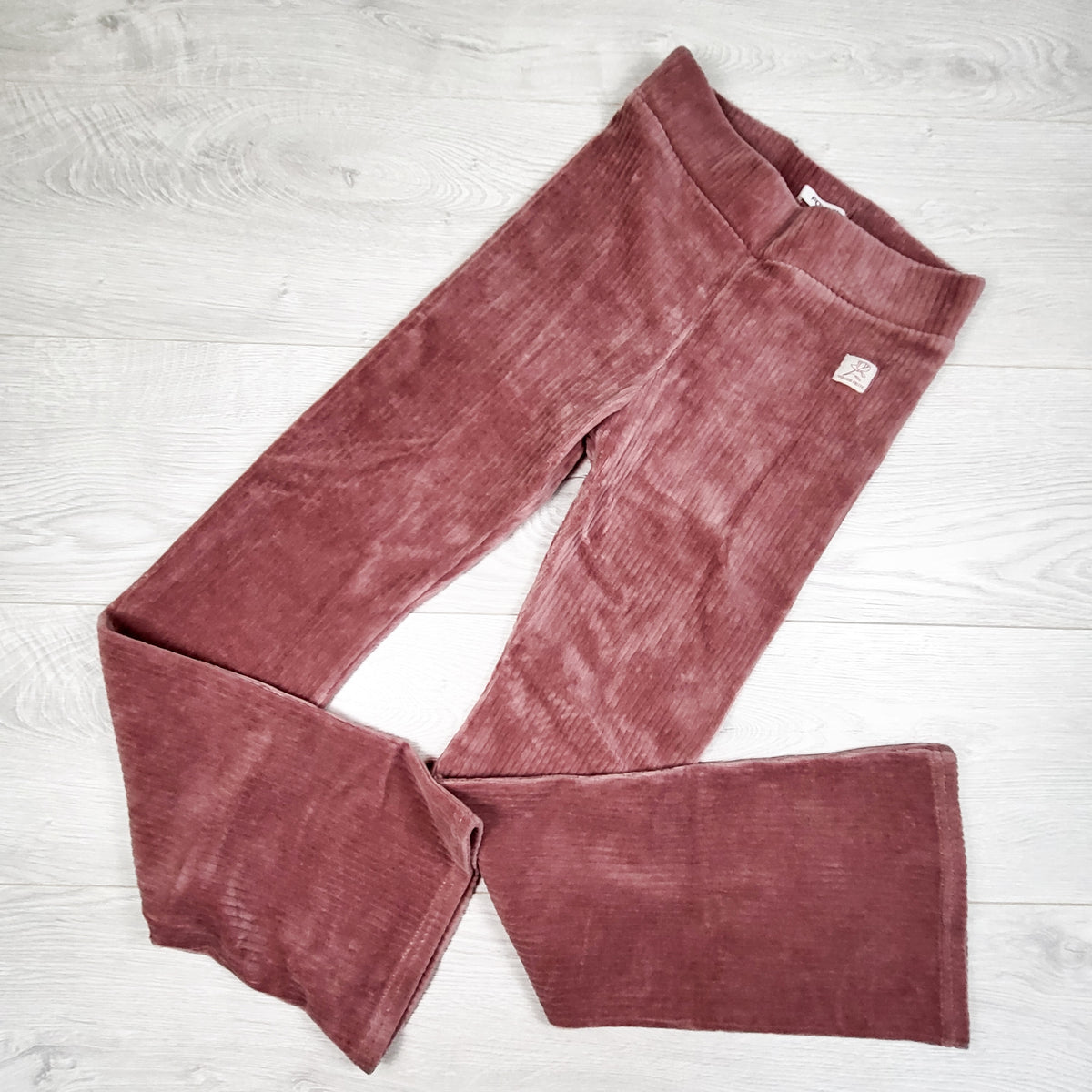Fox pink velour ribbed flare leg pants. Size 14
