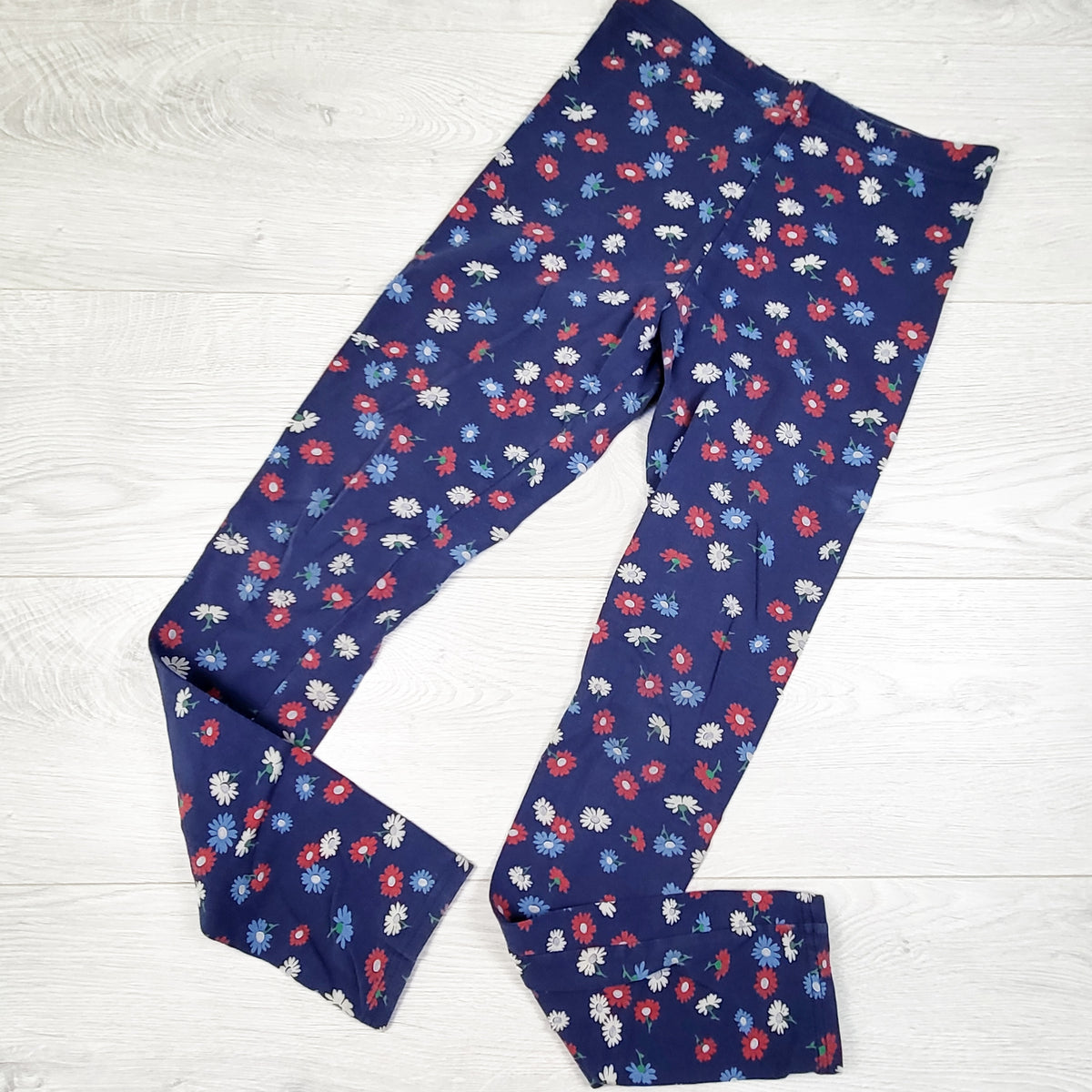 Old Navy blue floral print leggings. Size 14/16