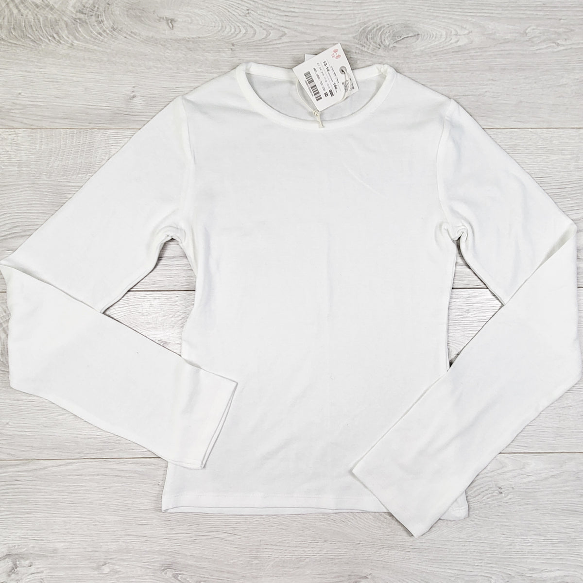 NEW - Zara white long sleeve knit top. Size 13/14