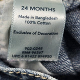 Oshkoh denim floral print overall dress. Size 24 months