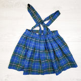 Vintage 1970s/1980s Bonda Kids Nova Scotia Tartan Suspenders Kilt Skirt. Size 6X