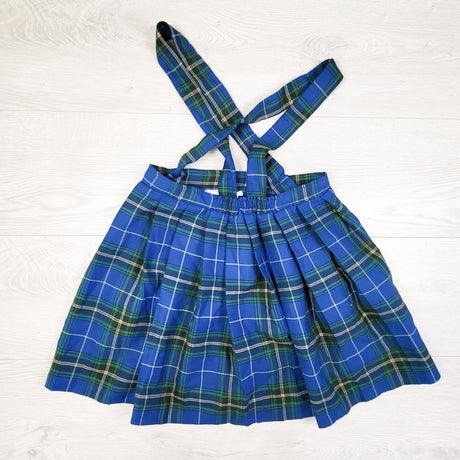 Vintage 1970s/1980s Bonda Kids Nova Scotia Tartan Suspenders Kilt Skirt. Size 6X
