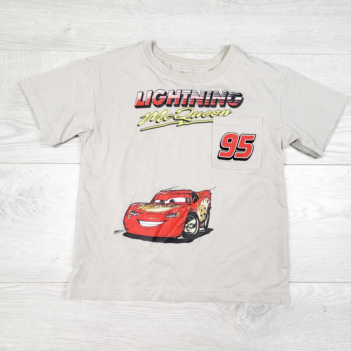 Beige Lightning McQueen t-shirt. Size 5T