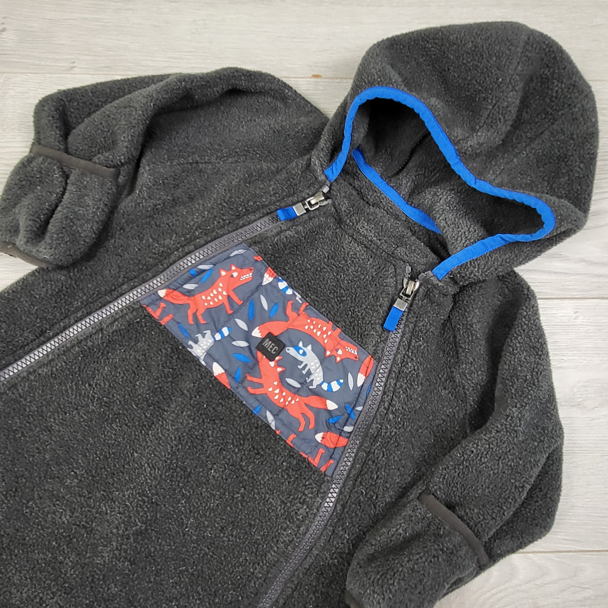 MEC grey hooded fleece bunting suit. Size 12months