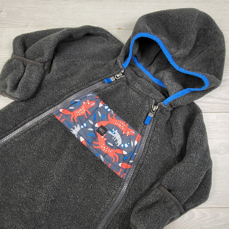 MEC grey hooded fleece bunting suit. Size 12months