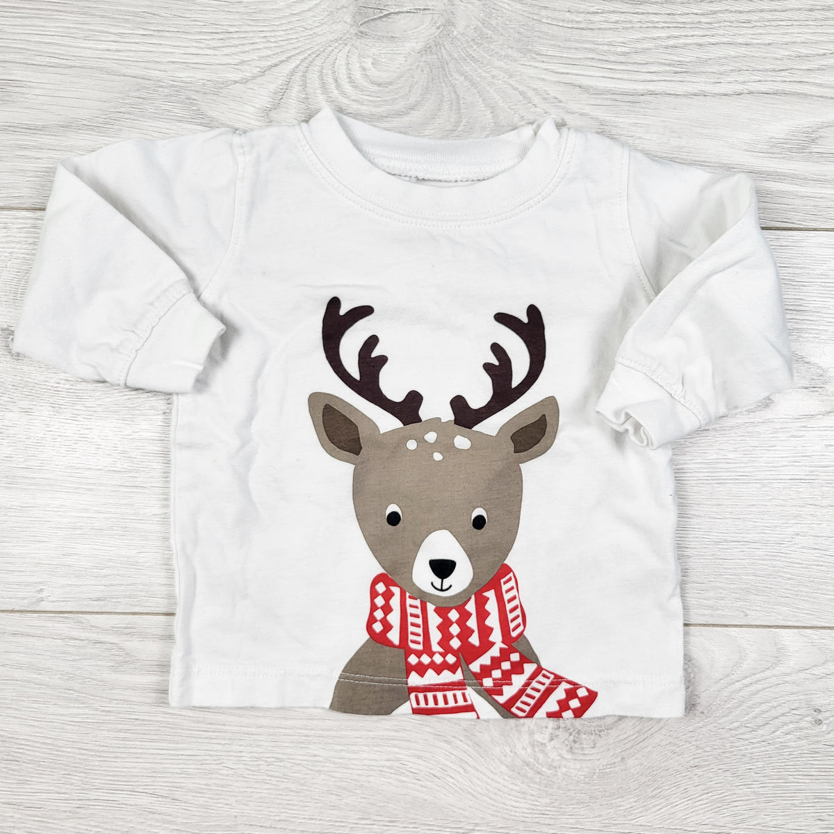 Carters white top with reindeer. Size 6 months