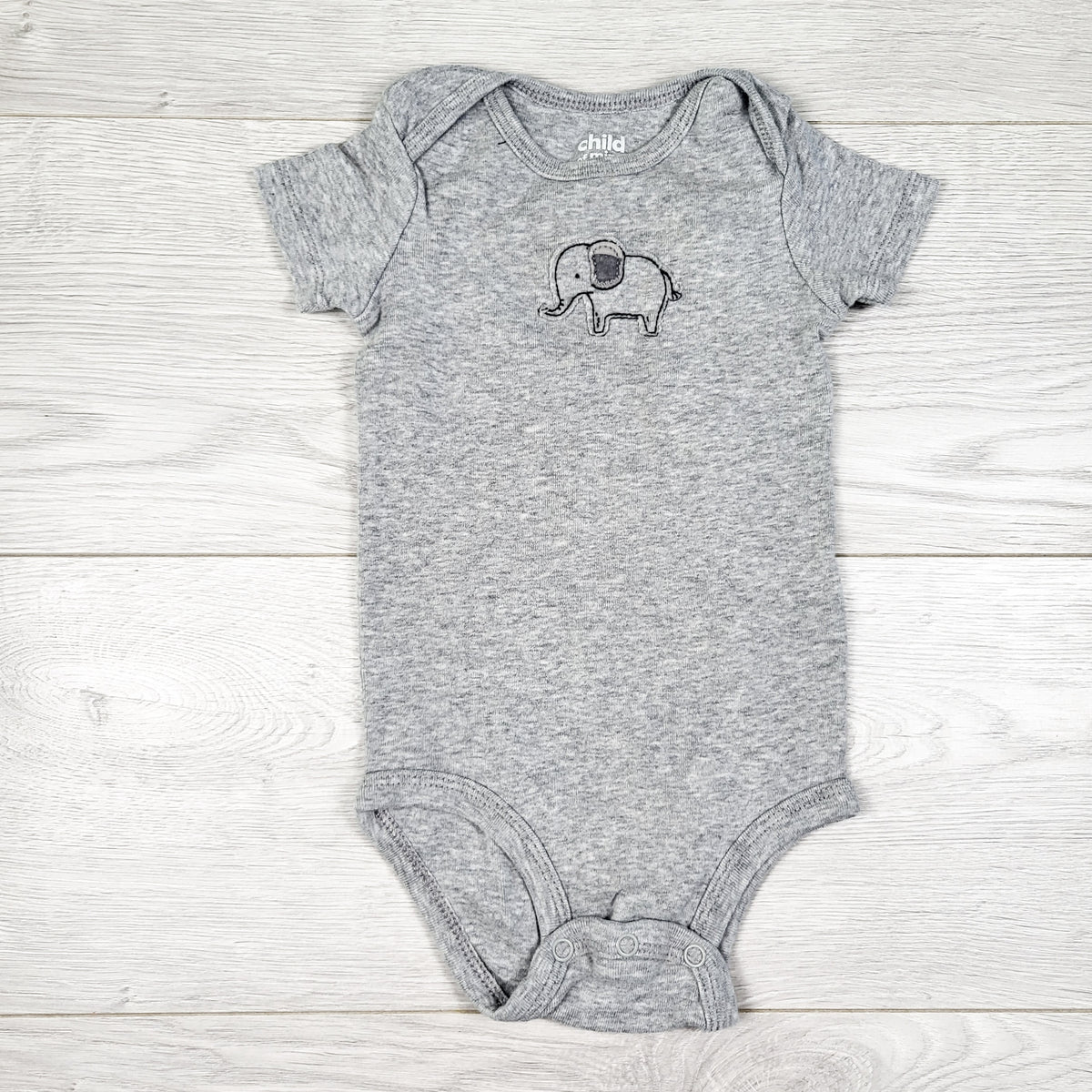 Child of Mine grey bodysuit with elephant. Size 6-9 months