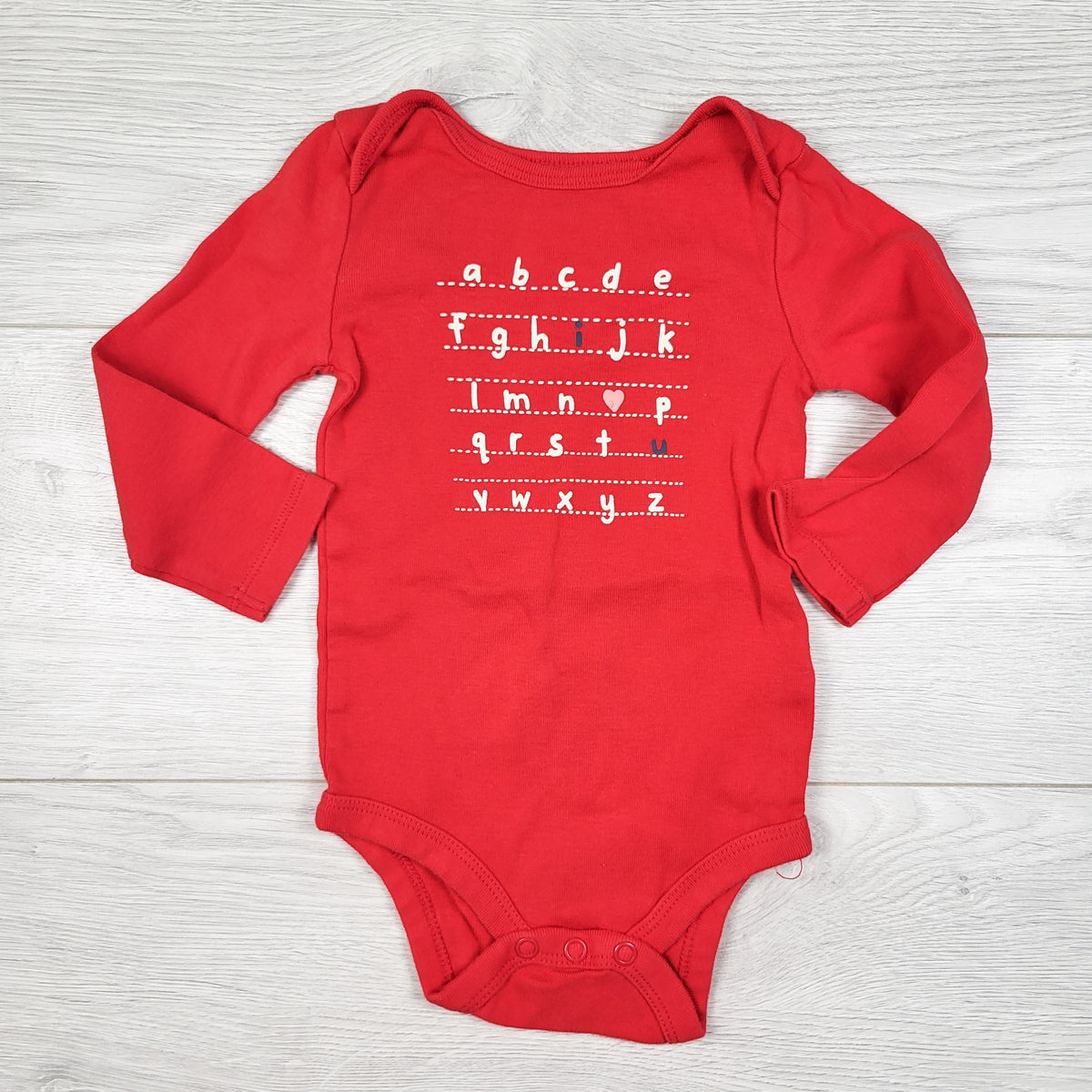 Joe Fresh red alphabet "I Love U" bodysuit. Size 6-12 months