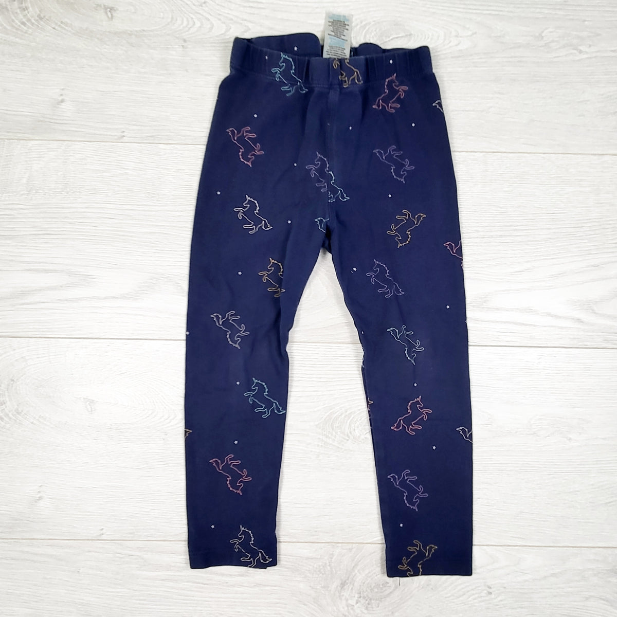 Pekkle navy leggings with unicorns. Size 3T