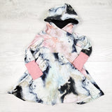 J and L Creations handmade hooded tie dye dress. Approx 3T - AS IS