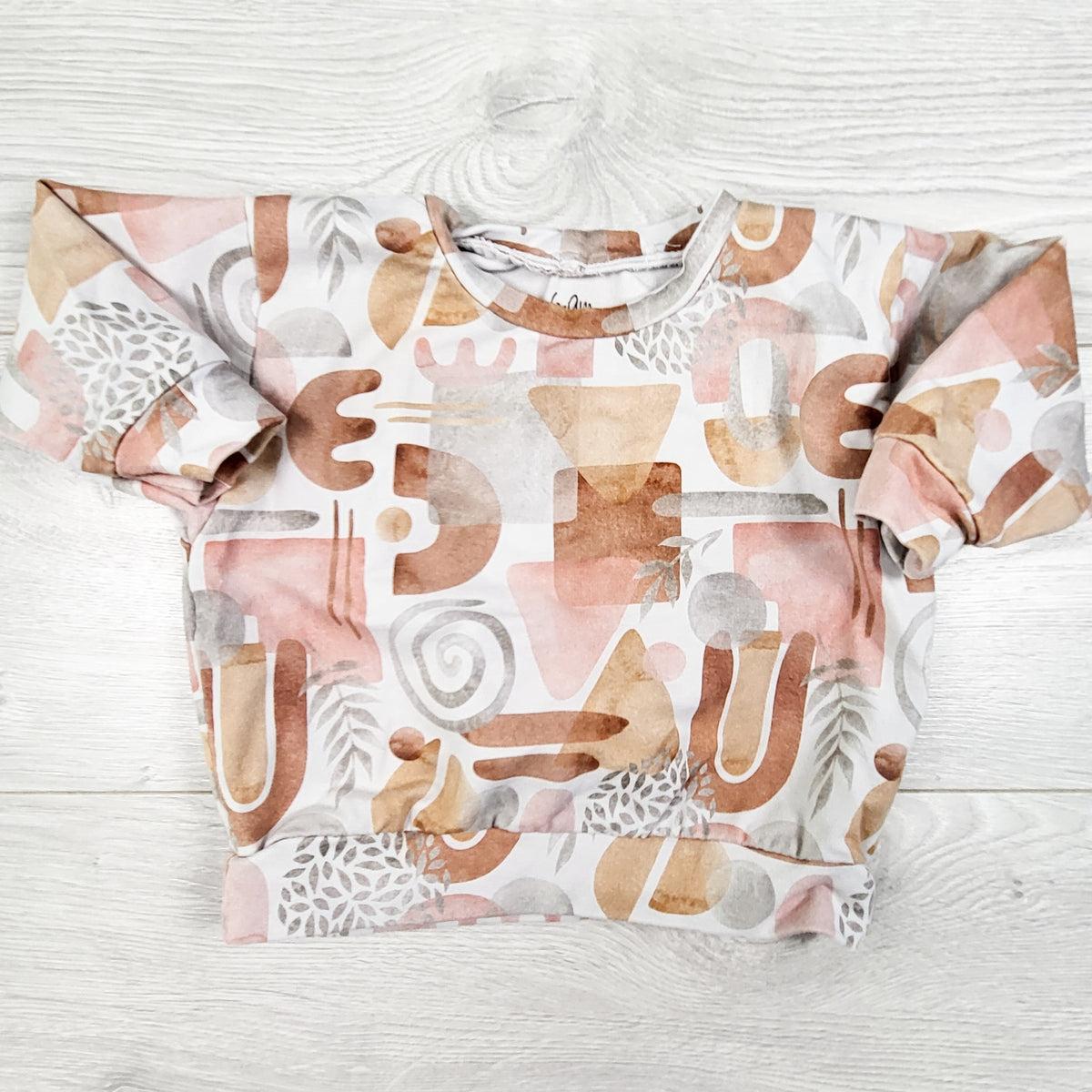 Handmade Boho style crewneck. Size 6-9 months