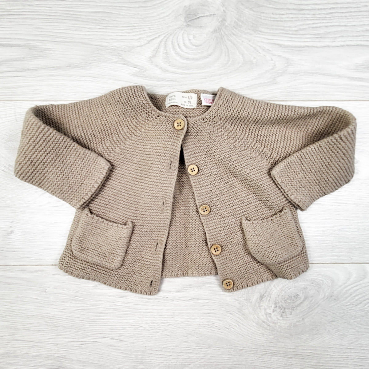 Zara beige cardigan sweater. Size 6-9 months