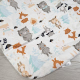 Aisawate woodlan animal print fitted bassinet sheet