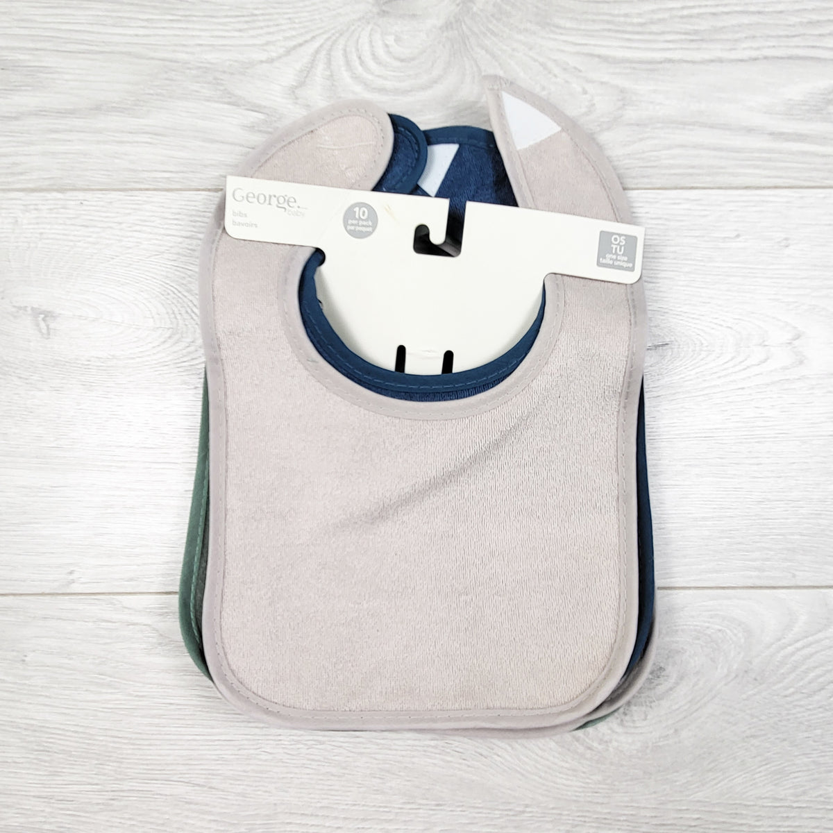 George waterproof backed bibs (7 left in pack)