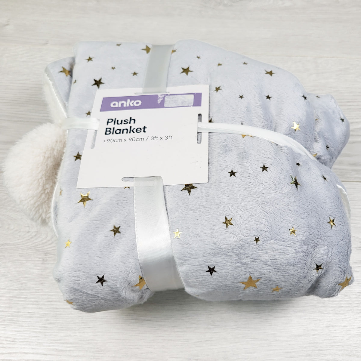 NEW - Anko Metallic Star Plush Baby Blanket